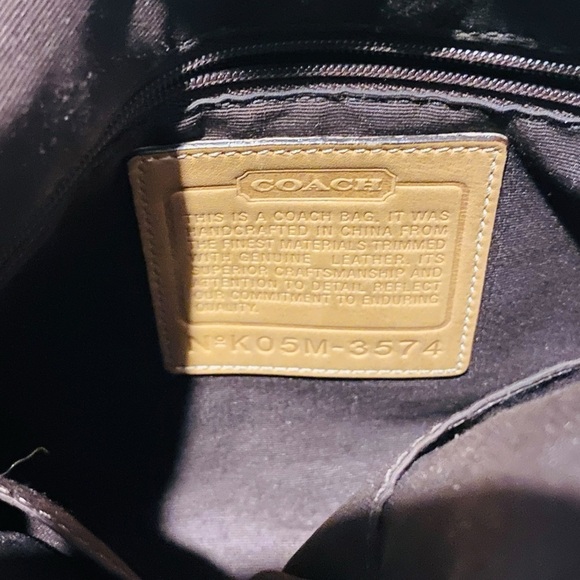 Coach Signature Soho Duffle Shoulder Handbag Jacquard Canvas Leather Trim Purse - Picture 7 of 13